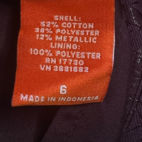 Kirna Zabete Jacquard Embossed Burgundy Fit & Flare Dress Size 6 - Picture 5 of 5